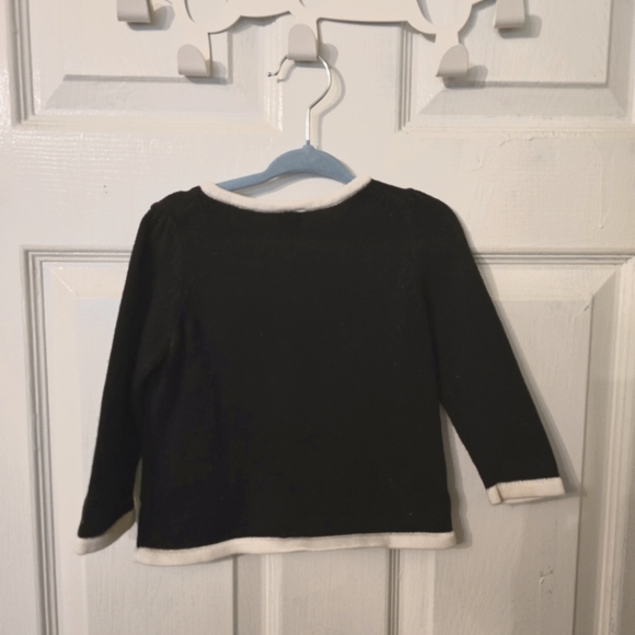 Janie and Jack Baby Girl Black and White Cardigan Size 6-12M - Picture 2 of 3